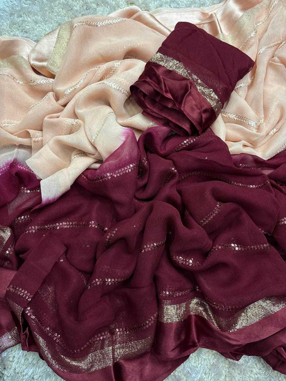 Ynf Pure Viscos RIN178 Peding Sarees Wedding Collections Festive Collections Wholesale Georgette Sarees Sequence Sarees Viscose Saree Manufacturer