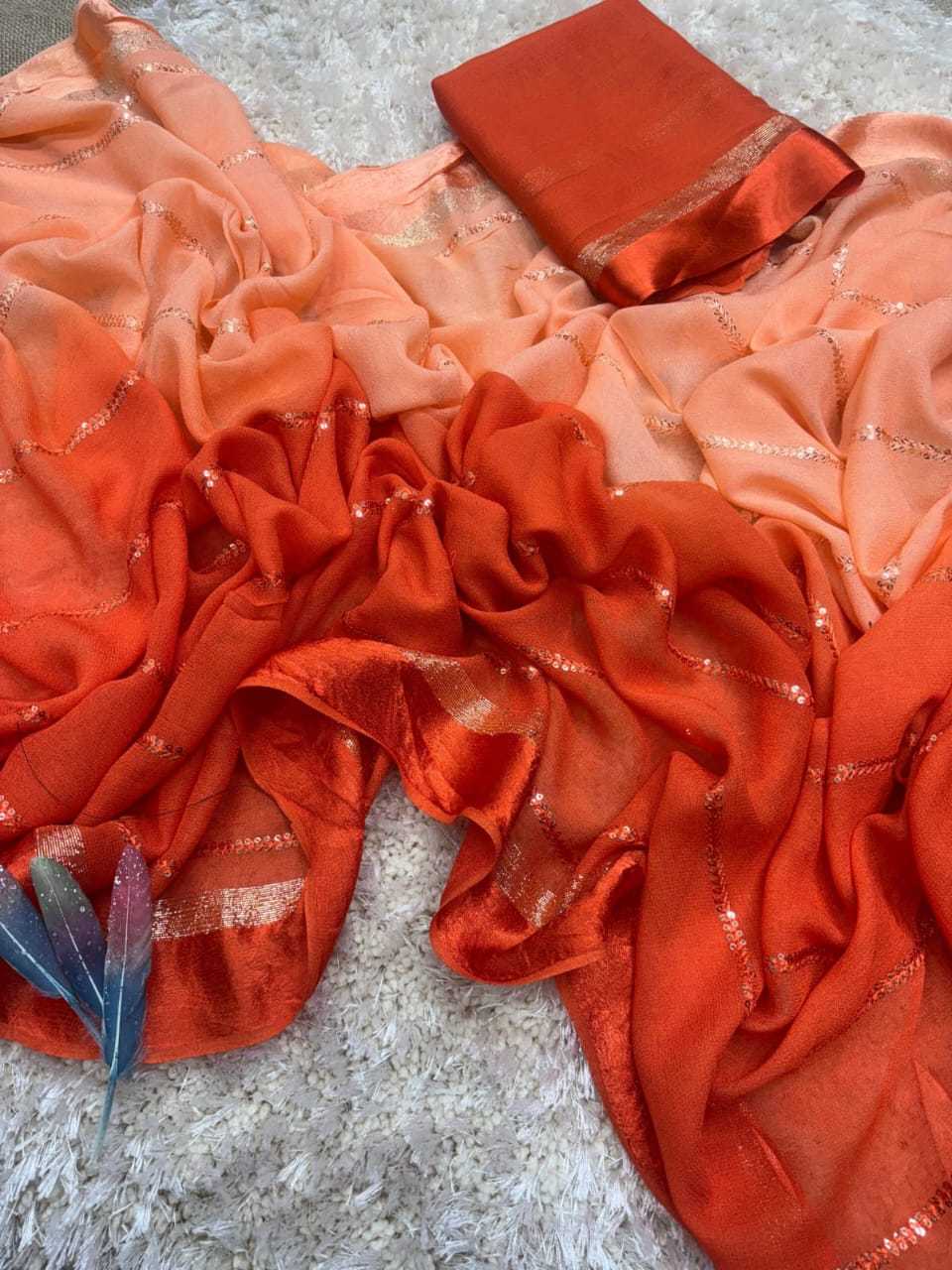 Ynf Pure Viscos RIN178 Peding Sarees Wedding Collections Festive Collections Wholesale Georgette Sarees Sequence Sarees Viscose Saree Manufacturer