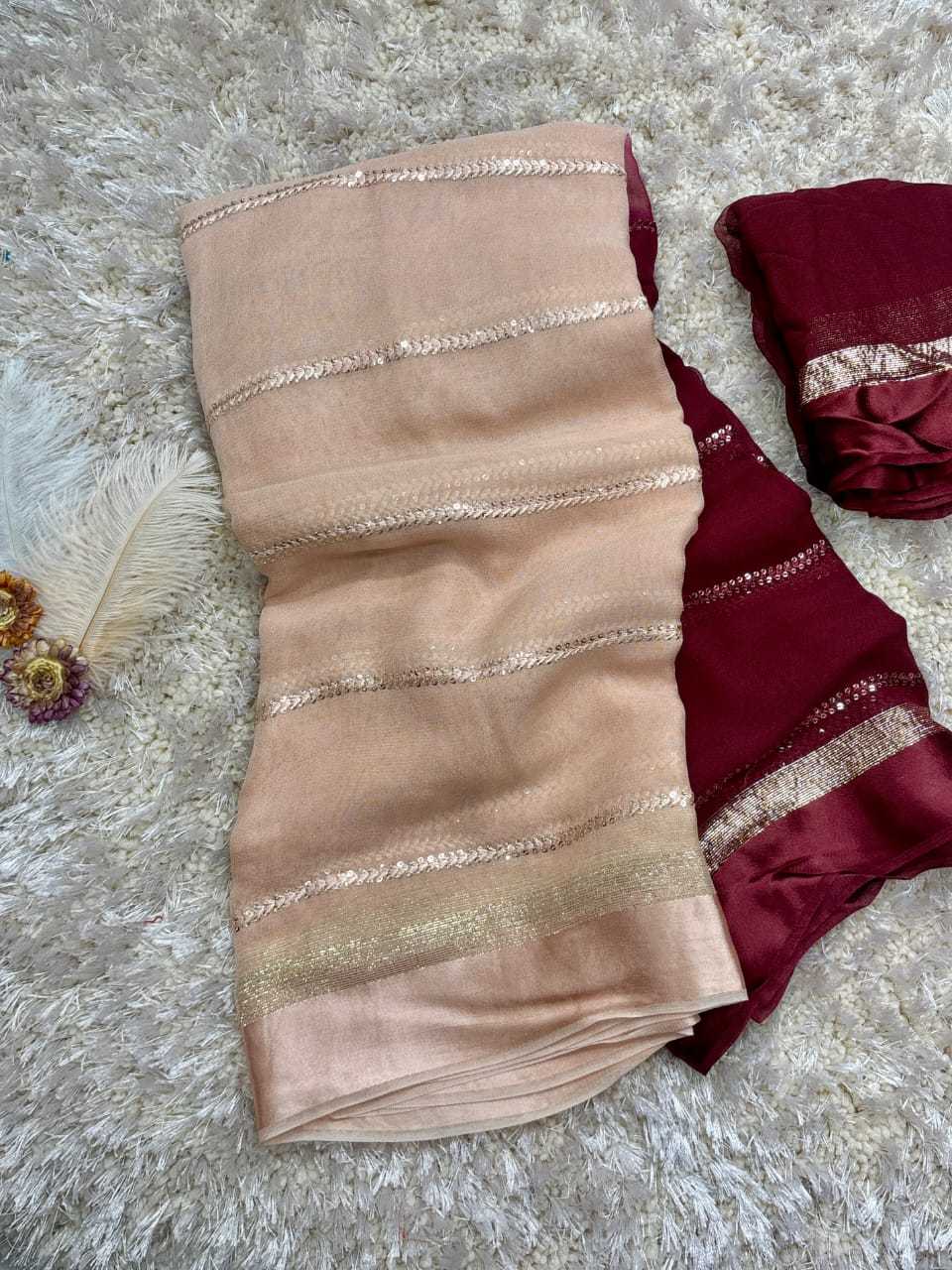 Ynf Pure Viscos RIN178 Peding Sarees Wedding Collections Festive Collections Wholesale Georgette Sarees Sequence Sarees Viscose Saree Manufacturer