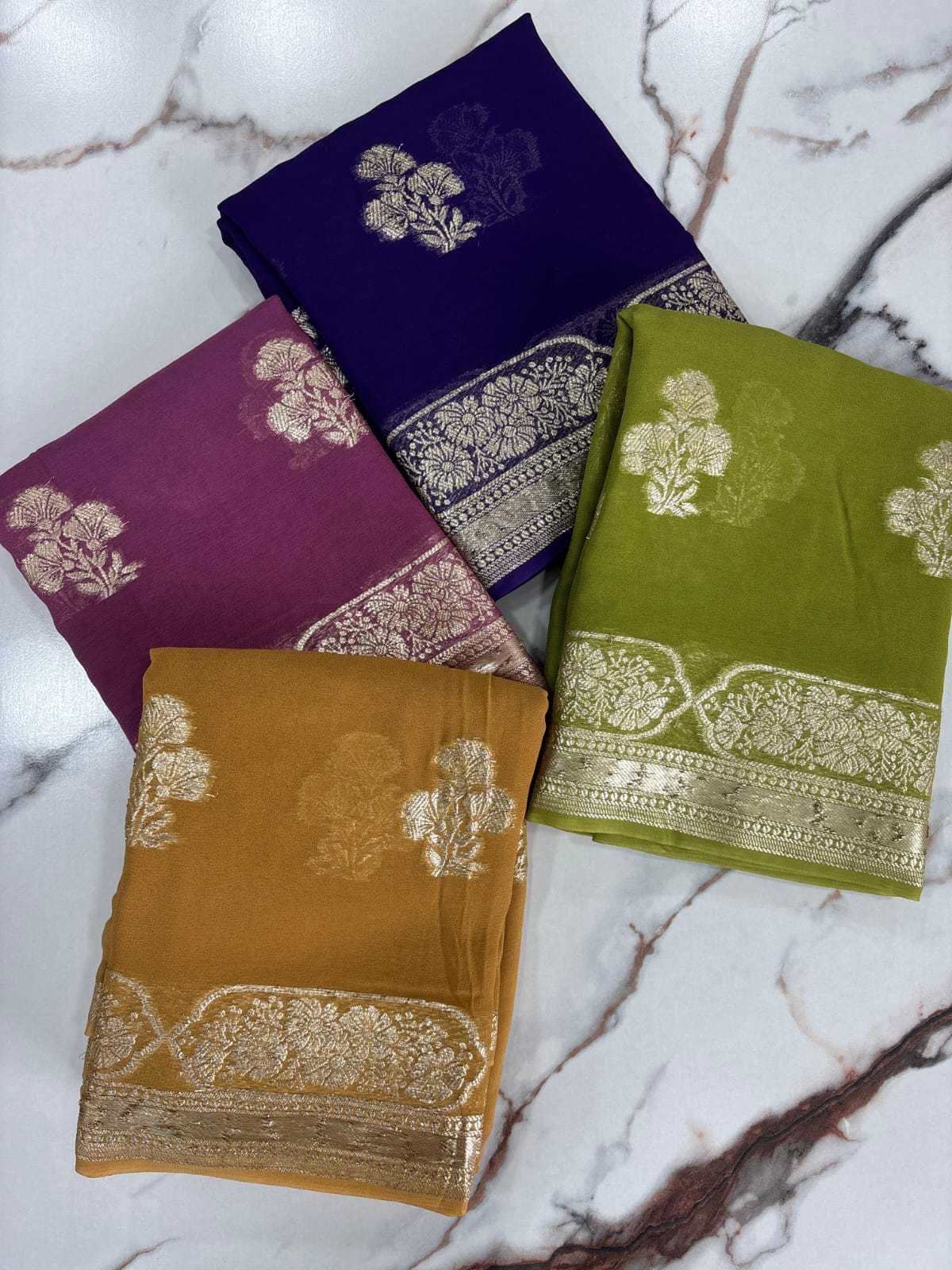 Ynf Pure Viscos RIN178 shown Sarees Wedding Collections Festive Collections Wholesale Georgette Sarees Zari Border Sarees Viscose Saree Manufacturer