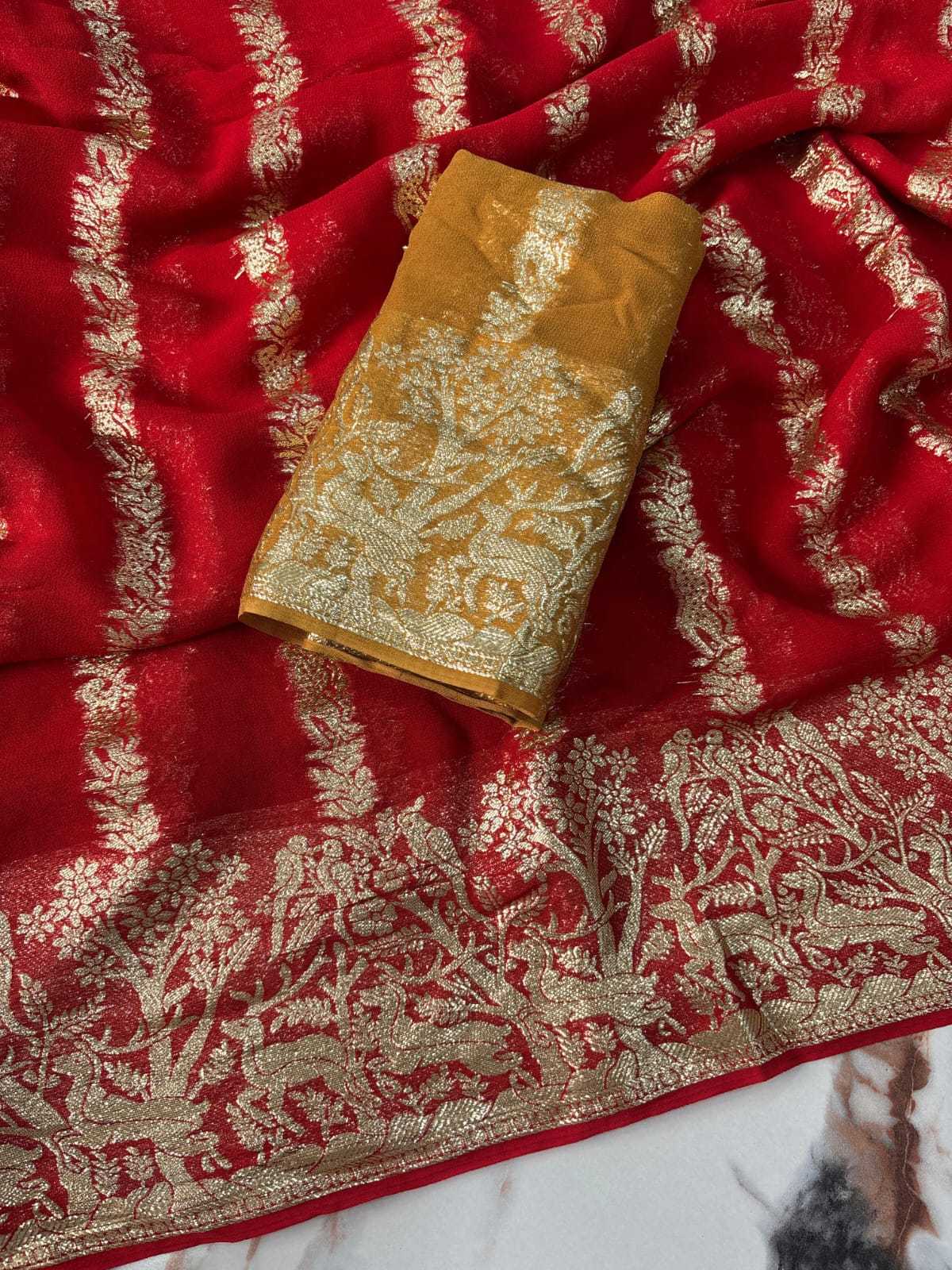 Ynf Pure Viscos RIN178 tiger pattern Sarees Wedding Collections Festive Collections Wholesale Designer Sarees Georgette Sarees Viscose Saree Manufacturer