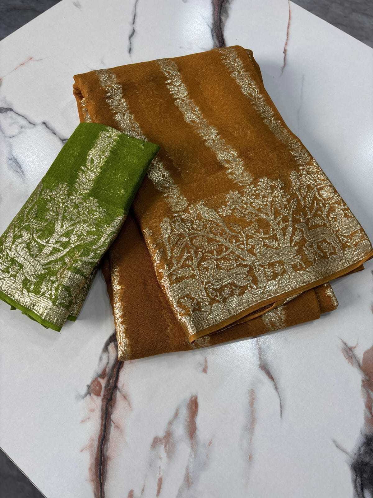 Ynf Pure Viscos RIN178 tiger pattern Sarees Wedding Collections Festive Collections Wholesale Designer Sarees Georgette Sarees Viscose Saree Manufacturer