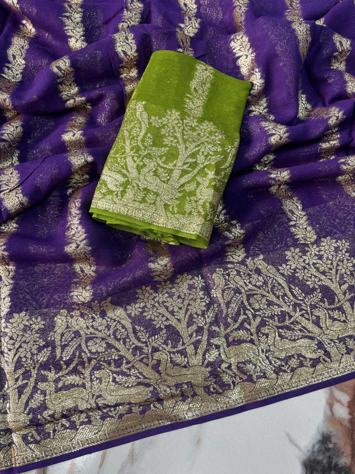 Ynf Pure Viscos RIN178 tiger pattern Sarees Wedding Collections Festive Collections Wholesale Designer Sarees Georgette Sarees Viscose Saree Manufacturer