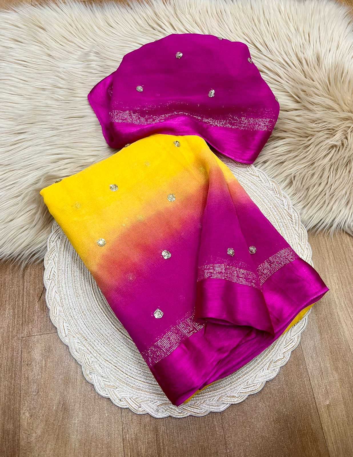 Ynf Pure Viscos RIN198 318 Sarees Wedding Collections Festive Collections Wholesale Georgette Sarees Sequence Sarees Viscose Saree Manufacturer