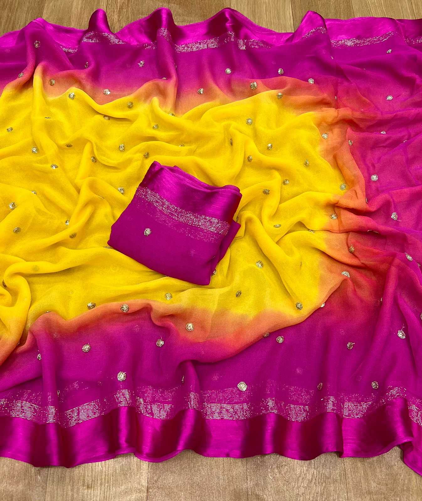 Ynf Pure Viscos RIN198 318 Sarees Wedding Collections Festive Collections Wholesale Georgette Sarees Sequence Sarees Viscose Saree Manufacturer