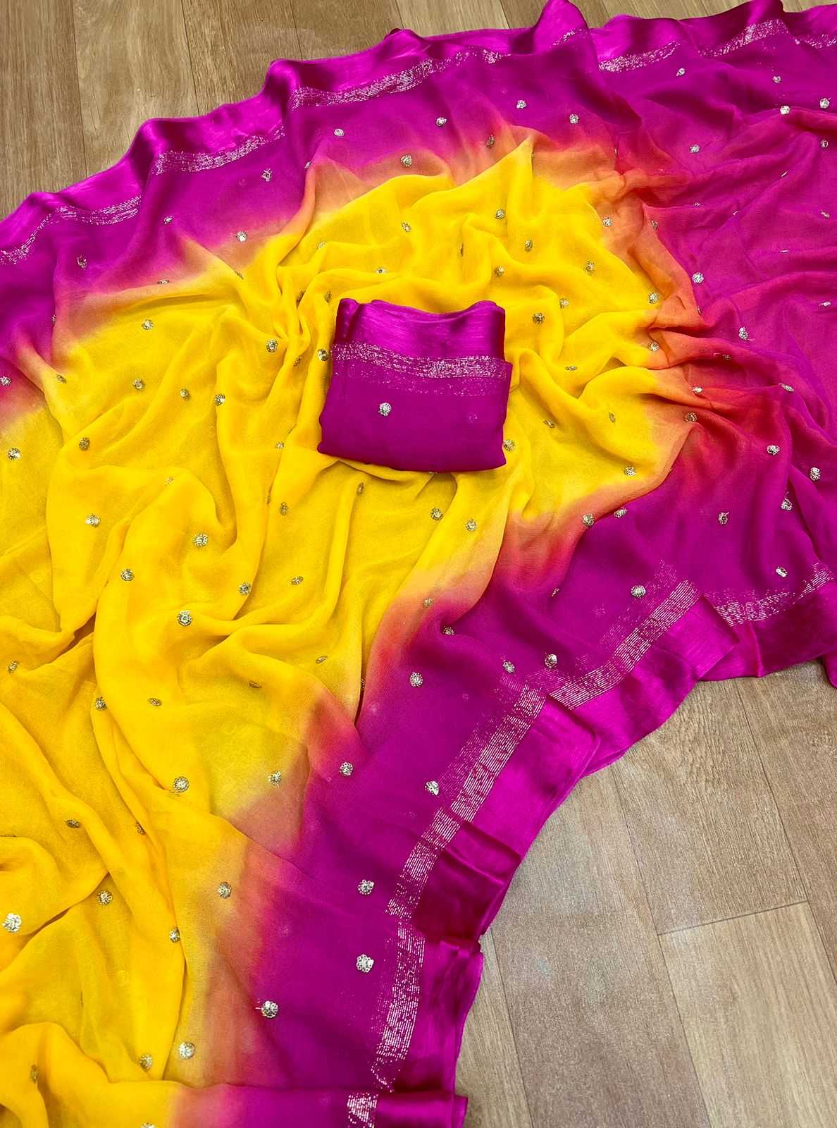 Ynf Pure Viscos RIN198 318 Sarees Wedding Collections Festive Collections Wholesale Georgette Sarees Sequence Sarees Viscose Saree Manufacturer