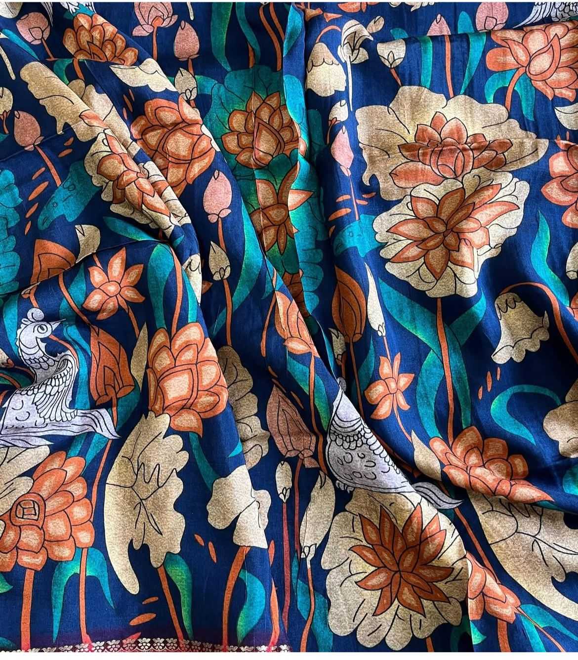 Ynf Pure Viscos RIN203 elegant Sarees Wedding Collections Festive Collections Wholesale Printed Sarees Kalamkari Sarees Viscose Saree Manufacturer