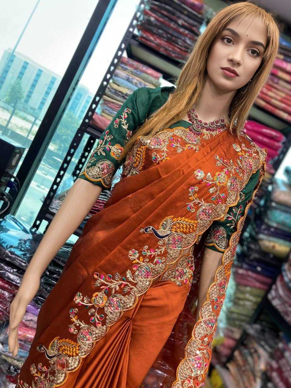 Ynf Rangoli Silk RIN188 Morla Sarees Wholesale Designer Sarees Party Wear Sarees Embroidered Sarees Manufacturer