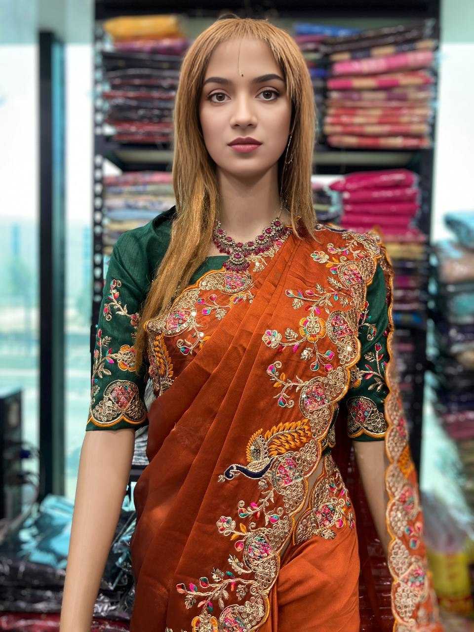 Ynf Rangoli Silk RIN188 Morla Sarees Wholesale Designer Sarees Party Wear Sarees Embroidered Sarees Manufacturer