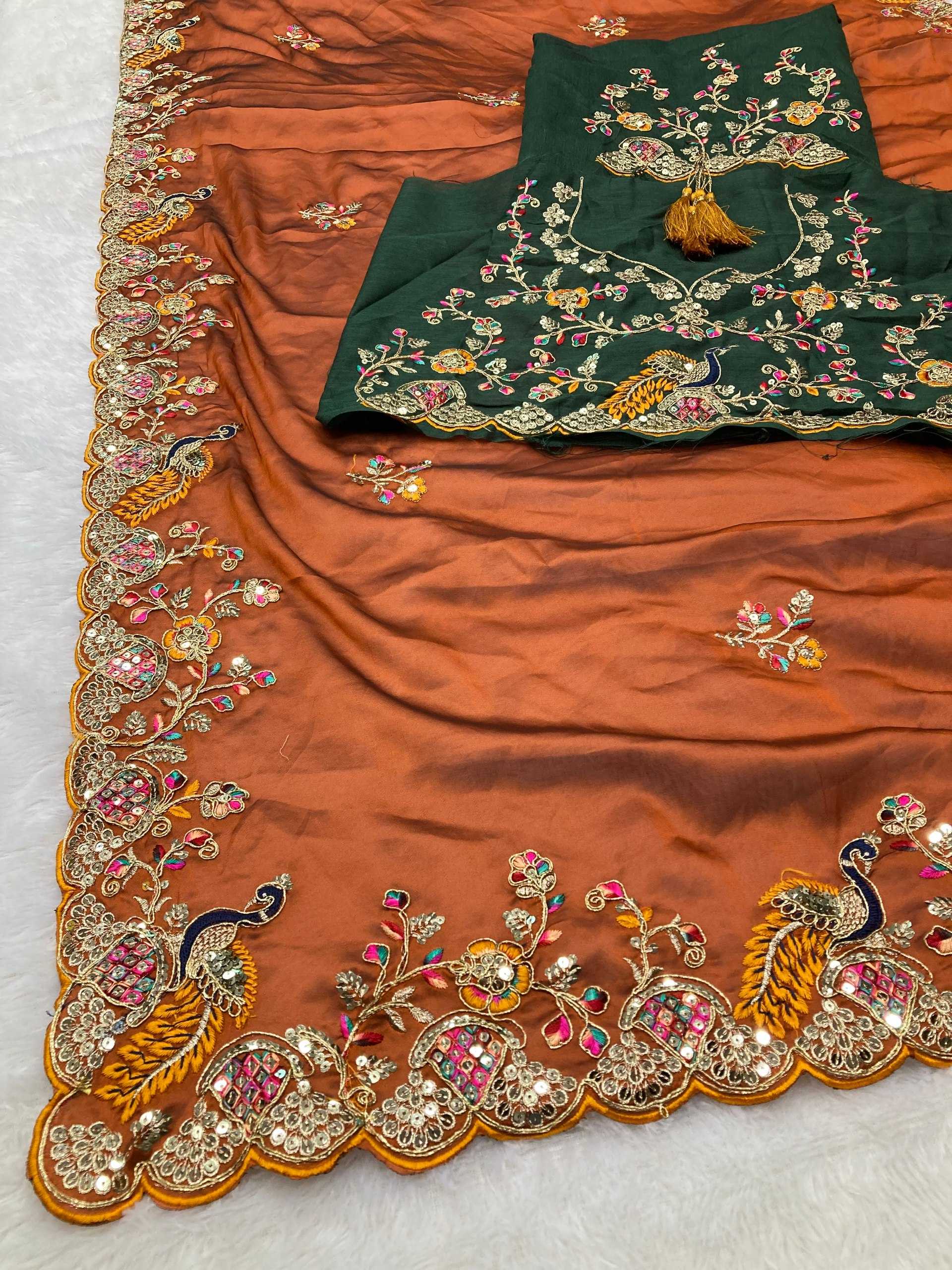 Ynf Rangoli Silk RIN188 Morla Sarees Wholesale Designer Sarees Party Wear Sarees Embroidered Sarees Manufacturer