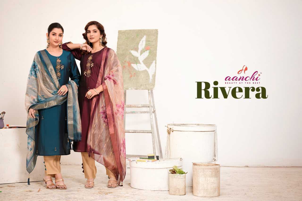 Ynf Rangoli Silk RIN190 AANCHI RIVERA Setwise Collections Wholesale Dresses & Suits Catalogs Manufacturer
