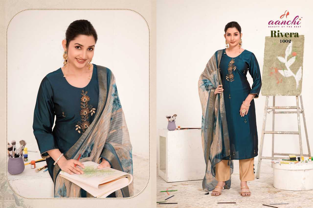 Ynf Rangoli Silk RIN190 AANCHI RIVERA Setwise Collections Wholesale Dresses & Suits Catalogs Manufacturer