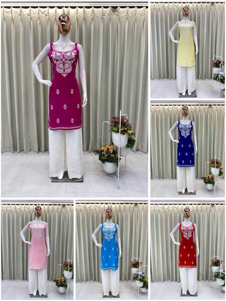 Ynf Rayon RIN110 364 Suits & Dresses Western Wears Festive Collections Wholesale Palazzo Suit Casual Dresses Embroidered Dresses Manufacturer