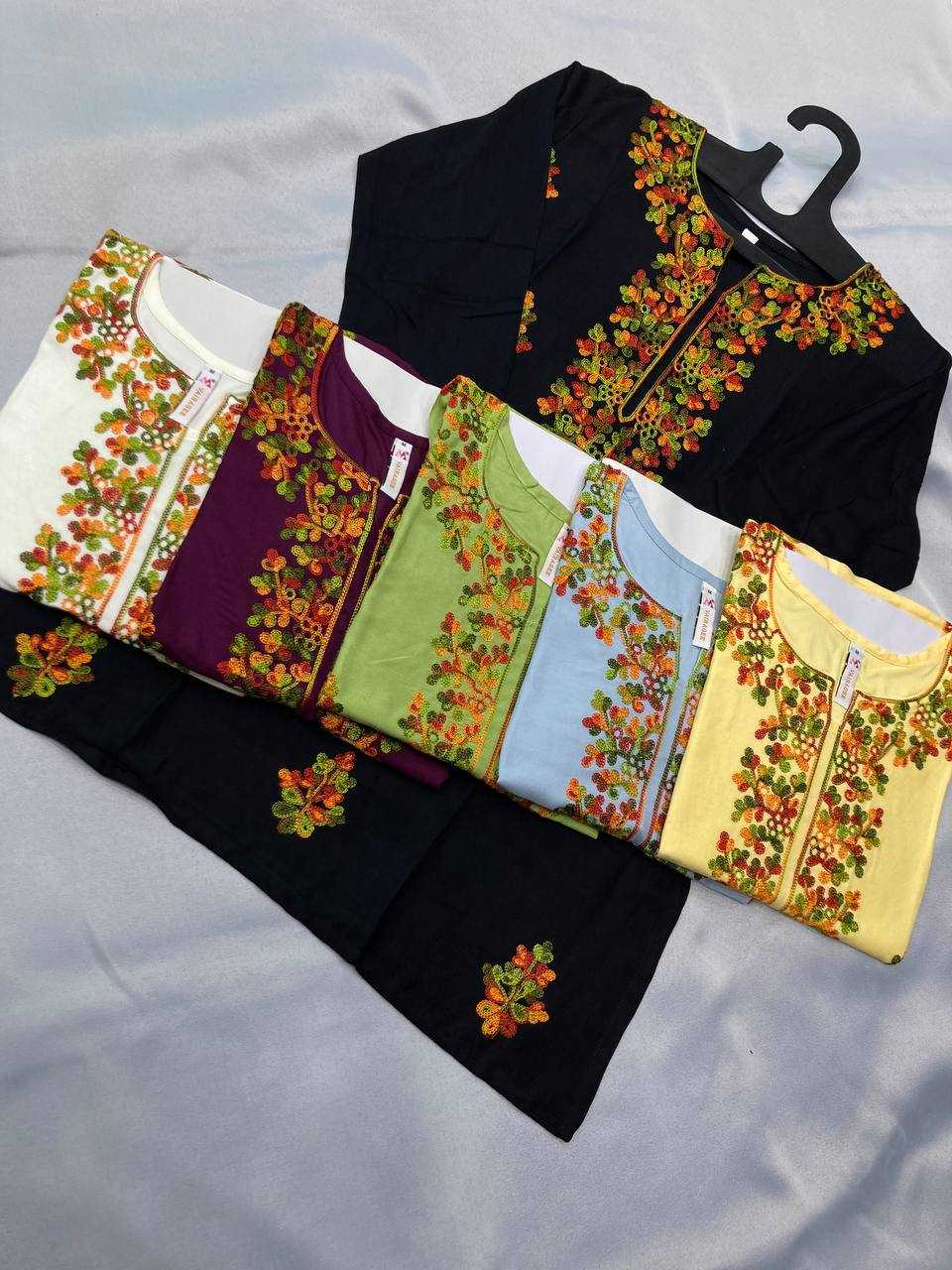 Ynf Rayon RIN188 Navratri Special Kurti Western Wears Festive Collections Wholesale Casual Kurtis Rayon Kurtis Chikankari Kurtis Manufacturer