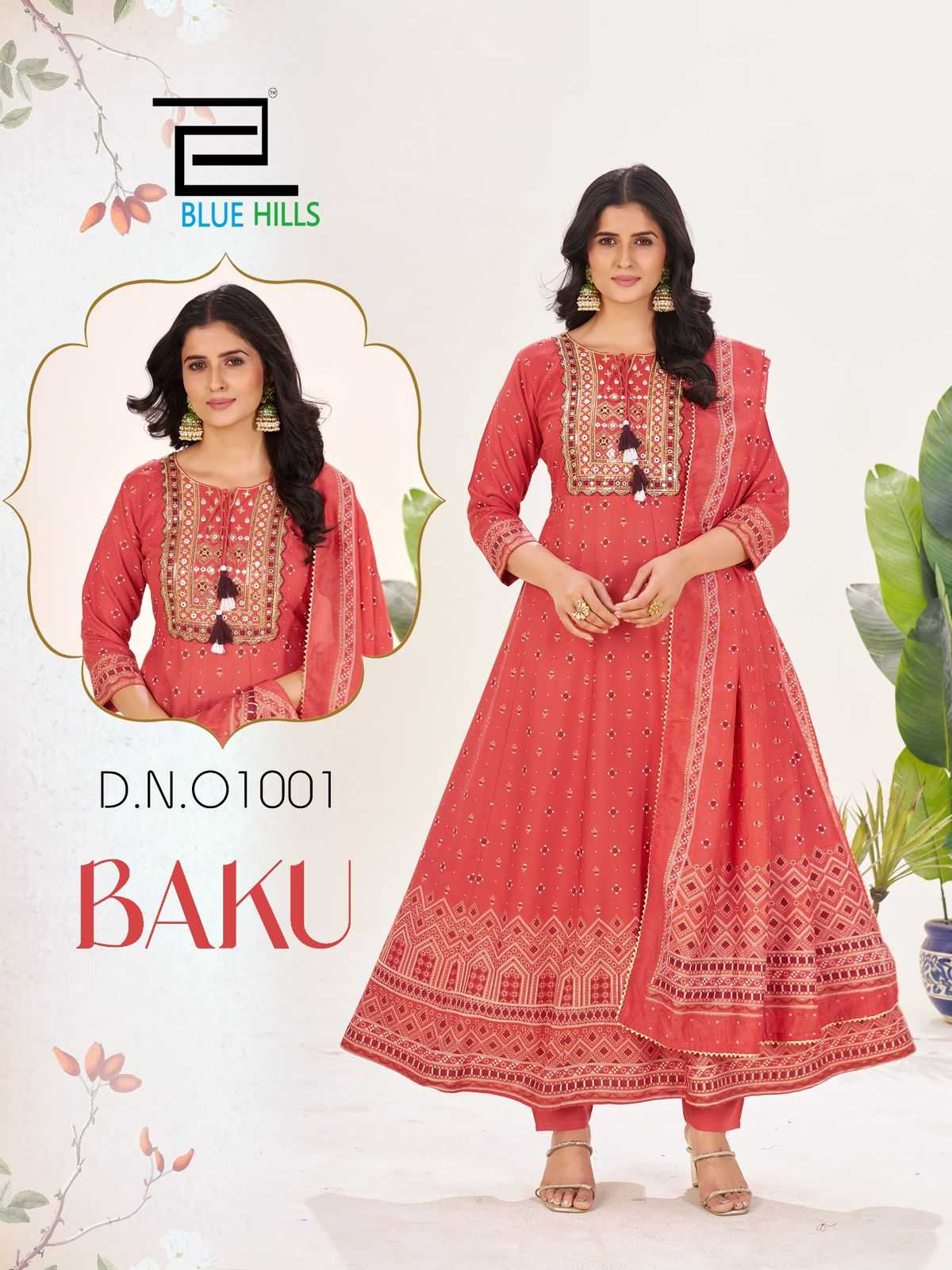 Ynf Rayon RIN190 BLUE HILLS-BAKU Setwise Collections Wholesale Gowns Catalogs Manufacturer