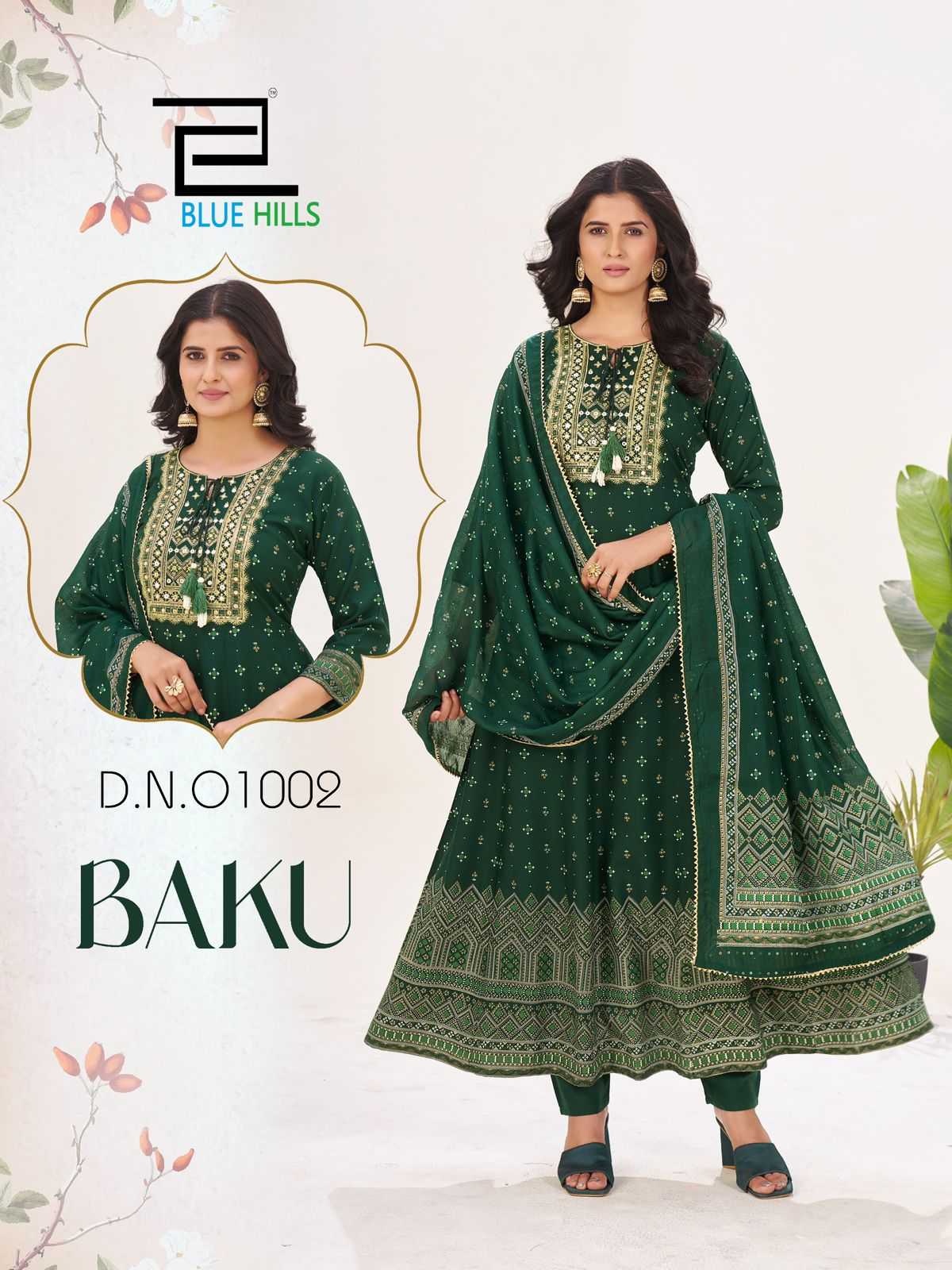 Ynf Rayon RIN190 BLUE HILLS-BAKU Setwise Collections Wholesale Gowns Catalogs Manufacturer