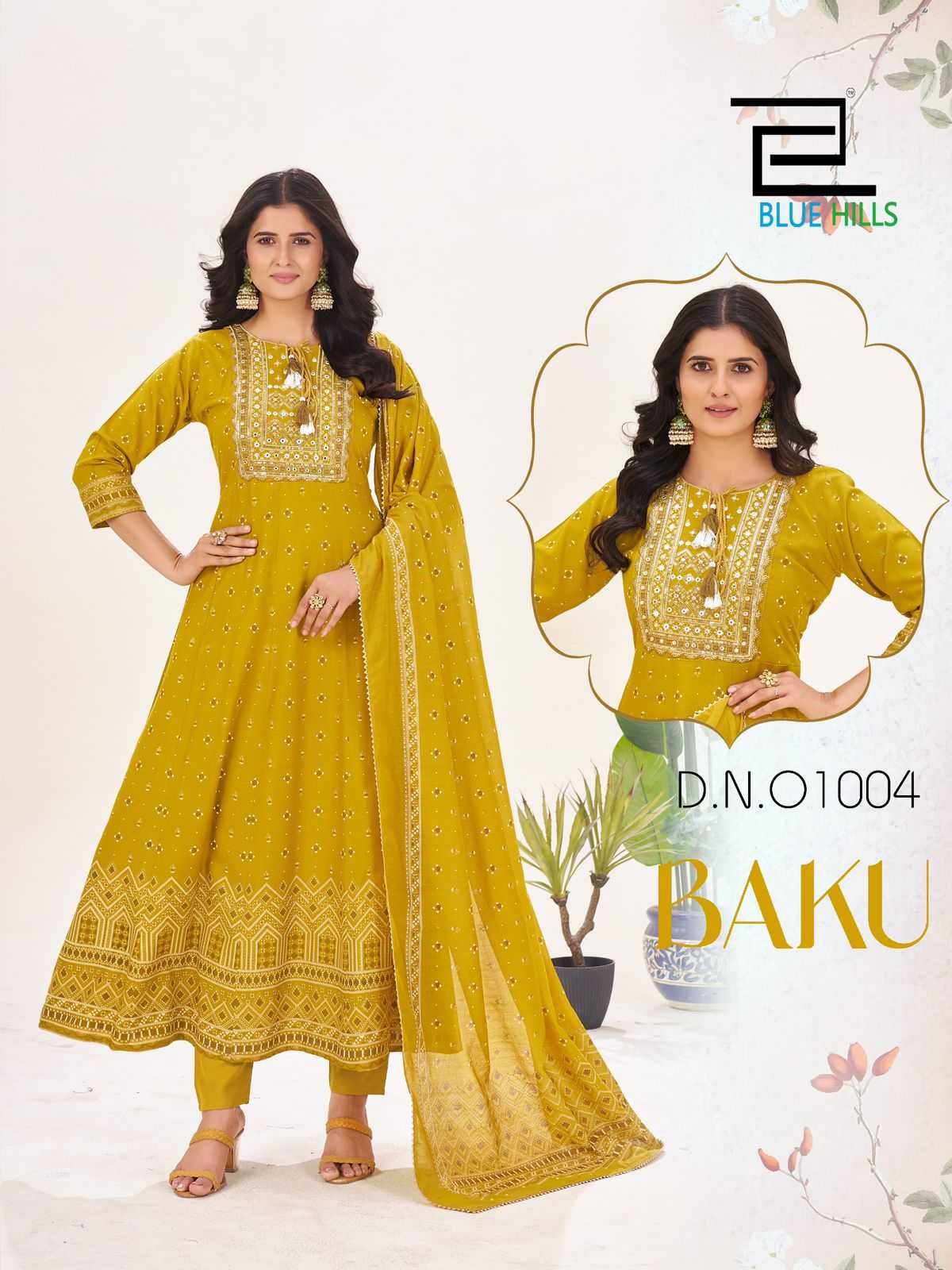 Ynf Rayon RIN190 BLUE HILLS-BAKU Setwise Collections Wholesale Gowns Catalogs Manufacturer