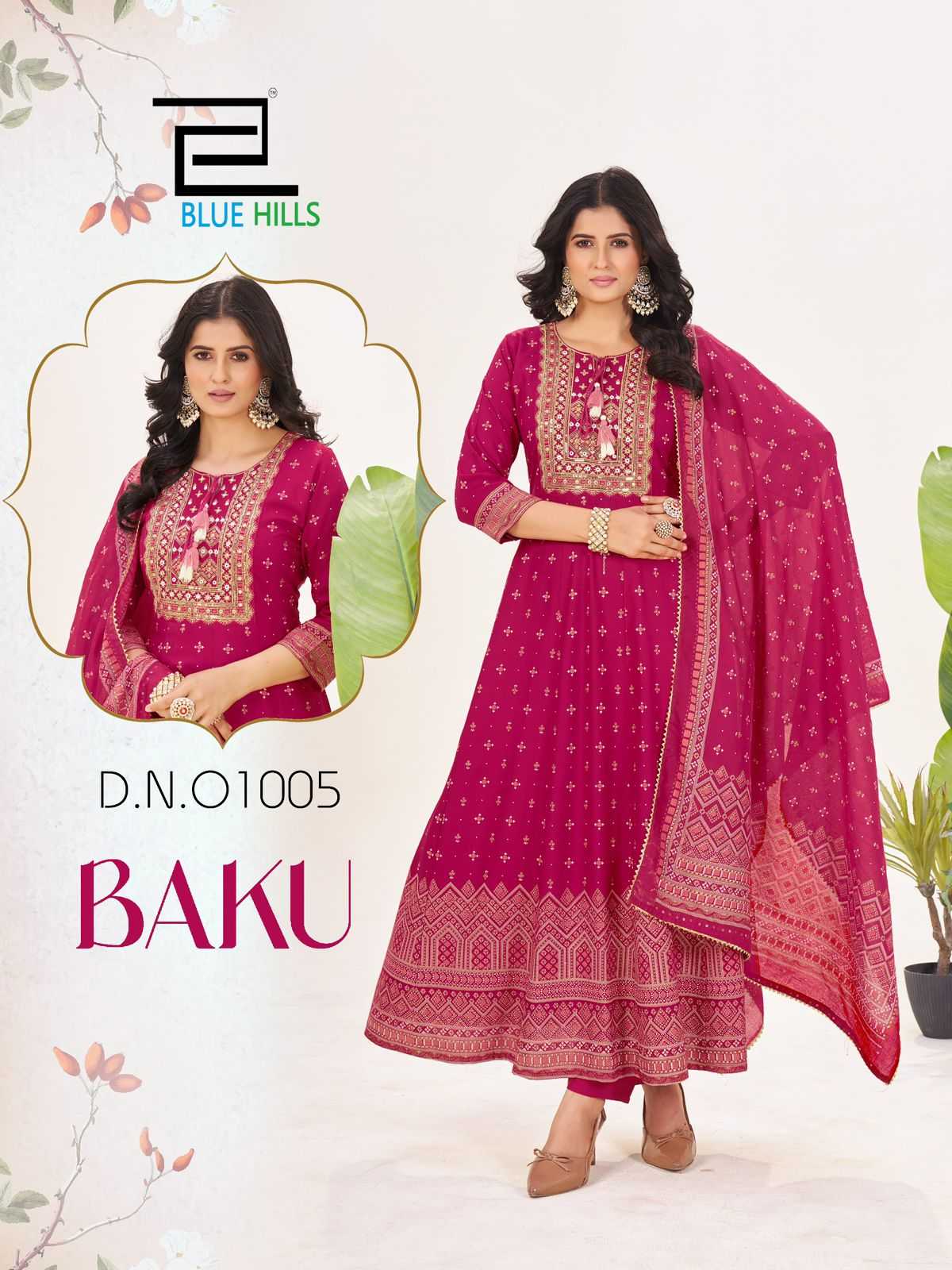 Ynf Rayon RIN190 BLUE HILLS-BAKU Setwise Collections Wholesale Gowns Catalogs Manufacturer