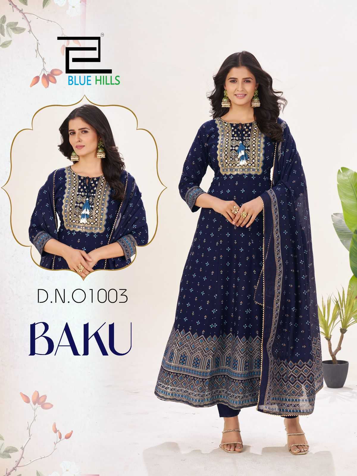 Ynf Rayon RIN190 BLUE HILLS-BAKU Setwise Collections Wholesale Gowns Catalogs Manufacturer