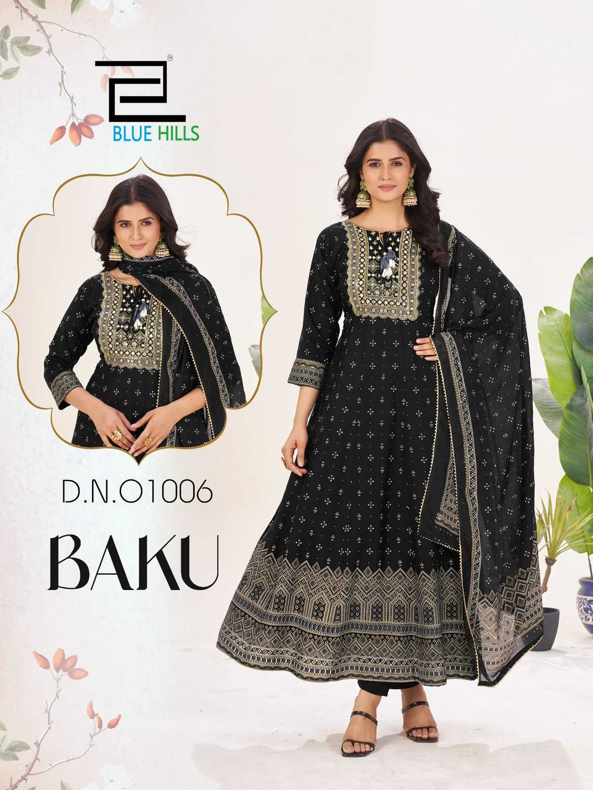 Ynf Rayon RIN190 BLUE HILLS-BAKU Setwise Collections Wholesale Gowns Catalogs Manufacturer