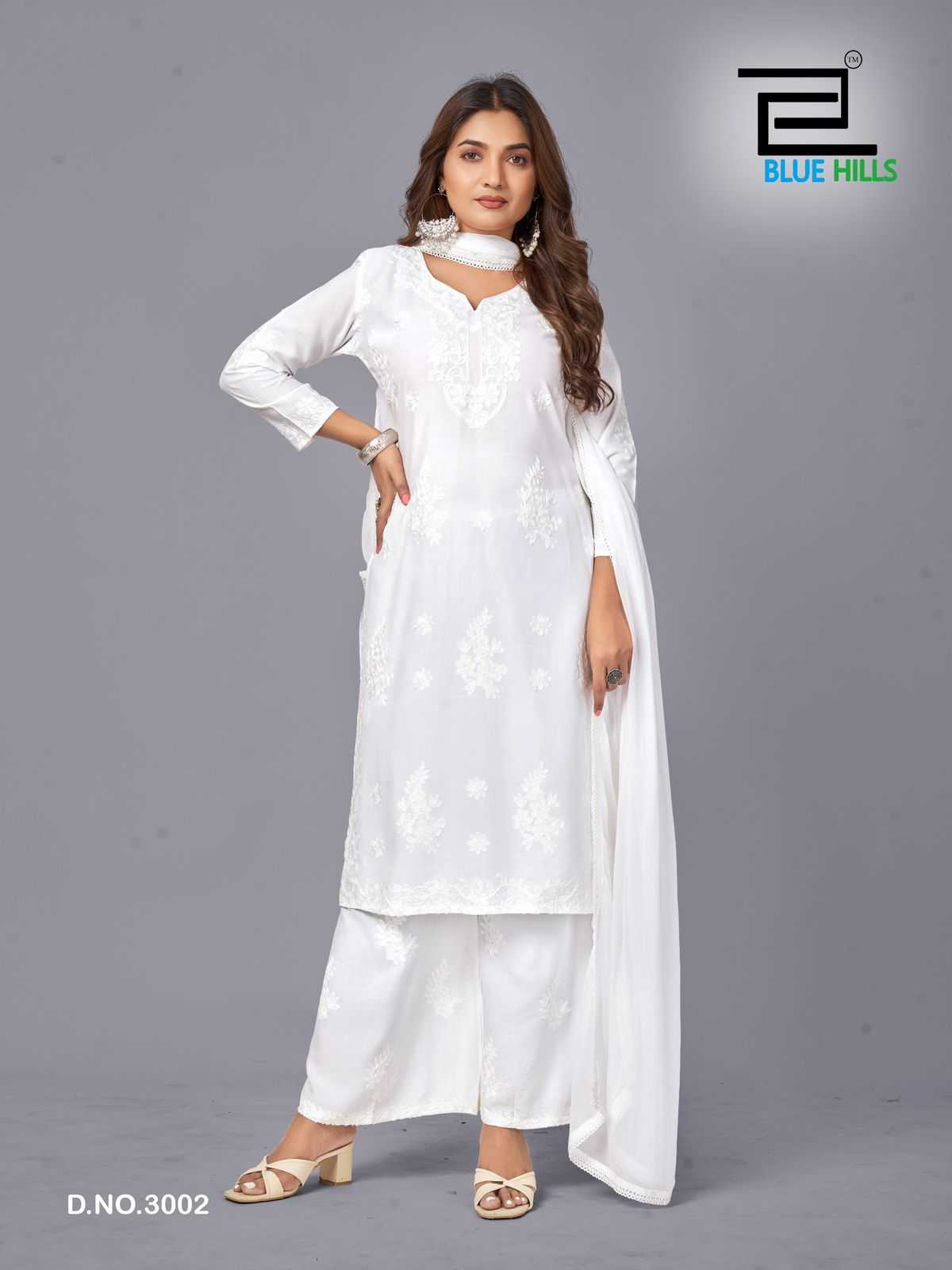 Ynf Rayon RIN190 Blue Hills-Snow White VOL -3 Setwise Collections Wholesale Kurtis Catalogs Manufacturer