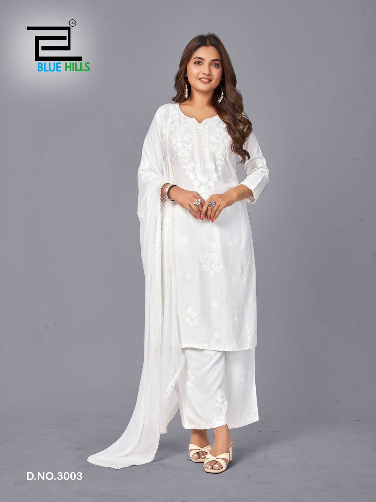 Ynf Rayon RIN190 Blue Hills-Snow White VOL -3 Setwise Collections Wholesale Kurtis Catalogs Manufacturer
