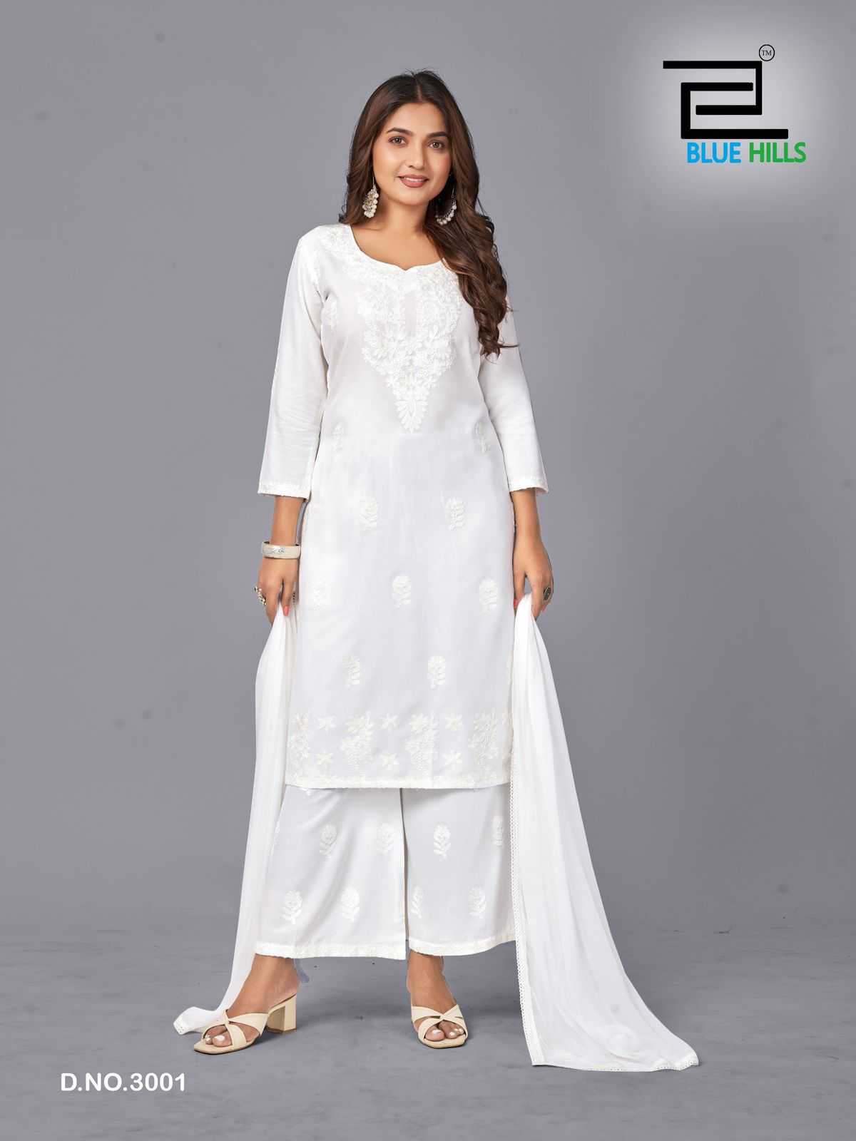 Ynf Rayon RIN190 Blue Hills-Snow White VOL -3 Setwise Collections Wholesale Kurtis Catalogs Manufacturer