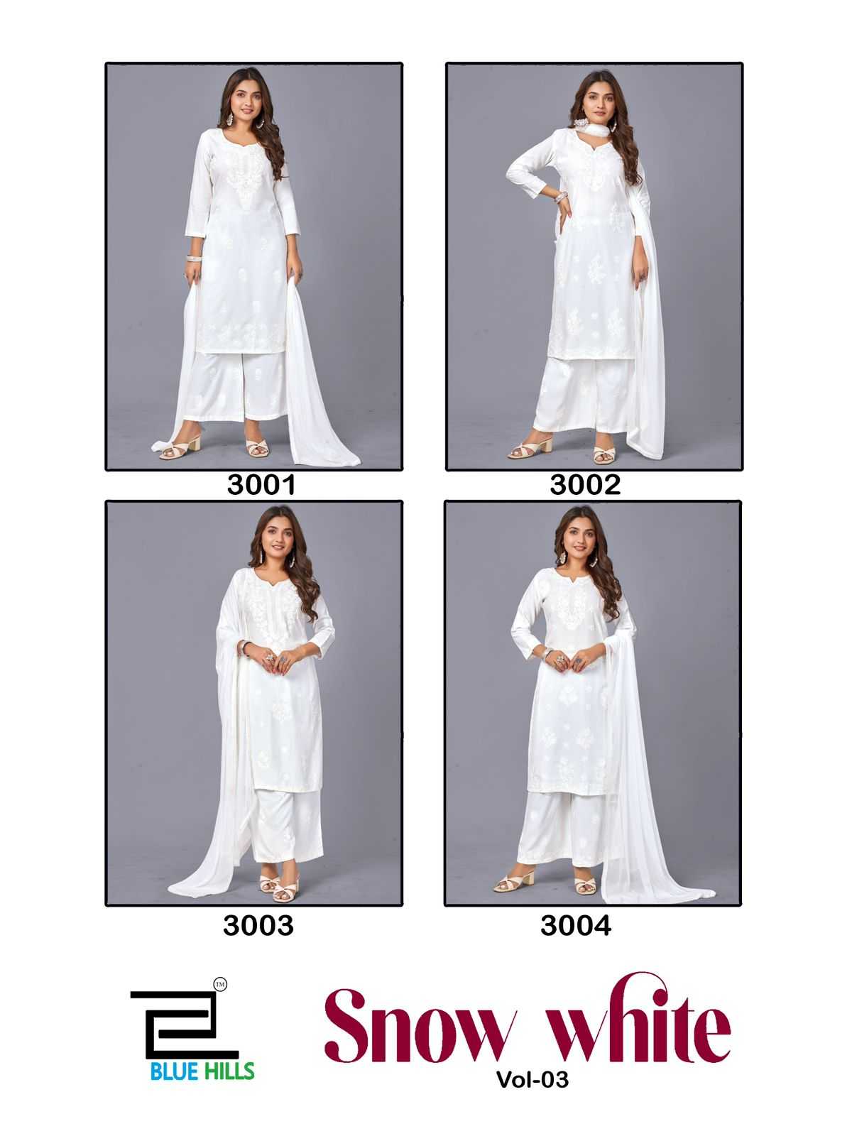 Ynf Rayon RIN190 Blue Hills-Snow White VOL -3 Setwise Collections Wholesale Kurtis Catalogs Manufacturer