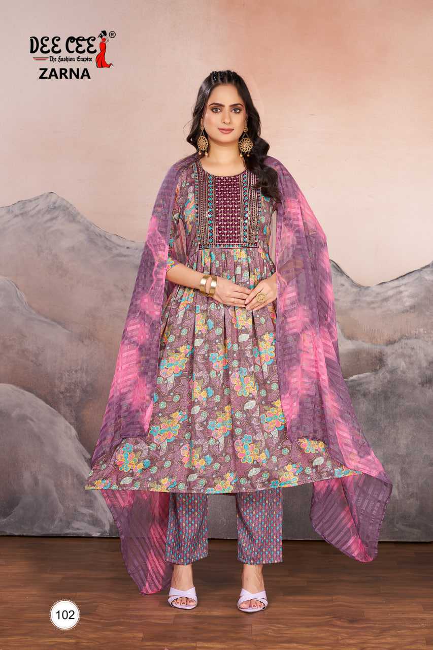 Ynf Rayon RIN190 DEECEE ZARNA Setwise Collections Wholesale Gowns Catalogs Manufacturer