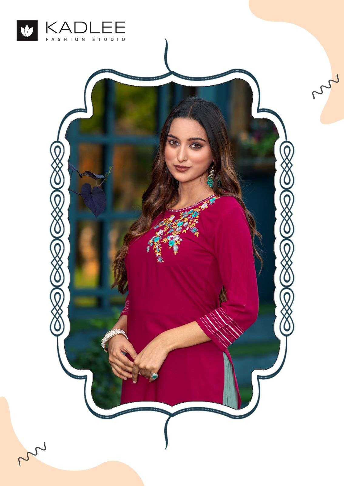 Ynf Rayon RIN190 KADLEE-Kaveri Vol 2 Setwise Collections Wholesale Kurtis Catalogs Manufacturer