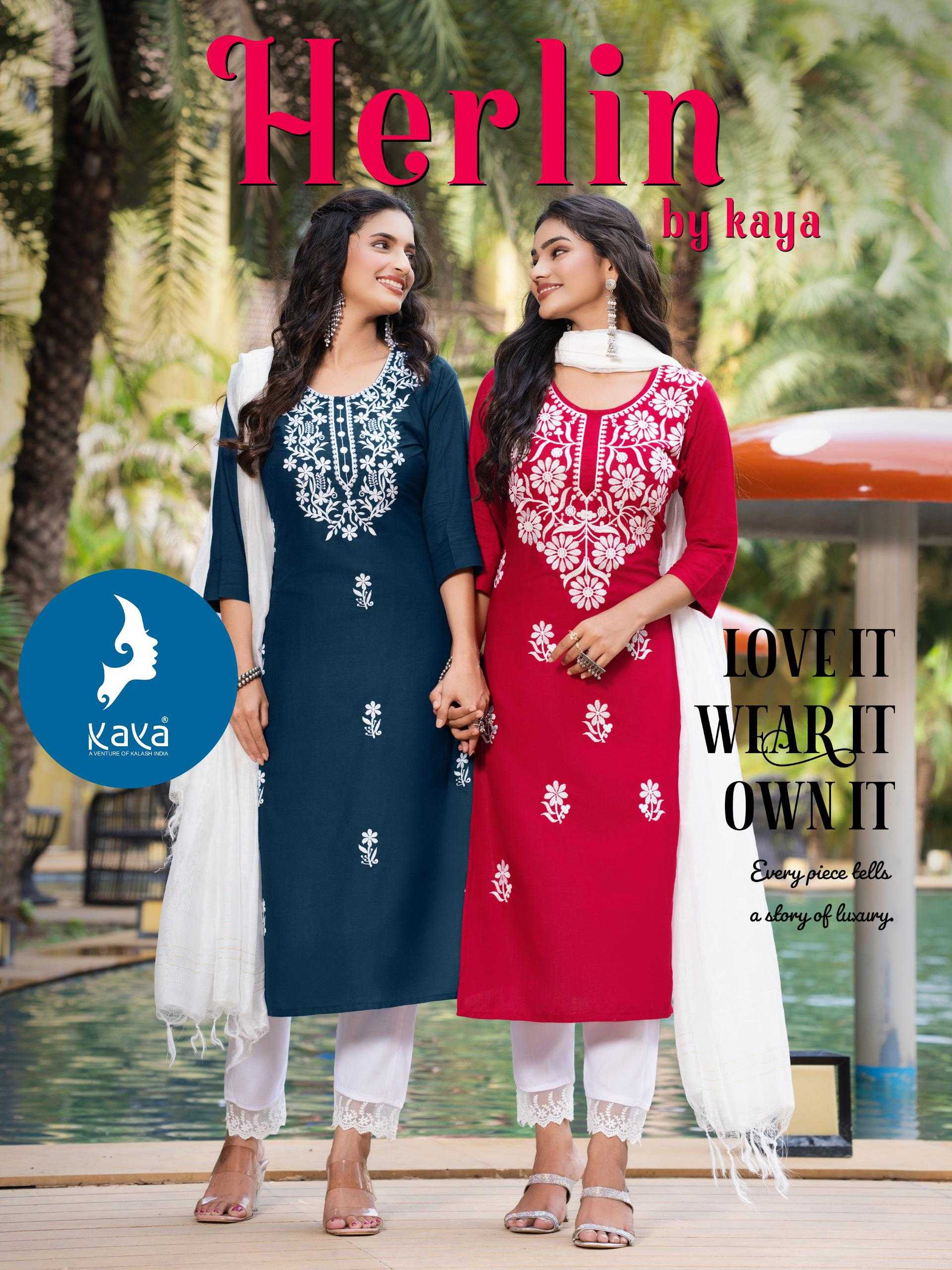 Ynf Rayon RIN190 KAYA HERLIN Setwise Collections Wholesale Kurtis Catalogs Manufacturer