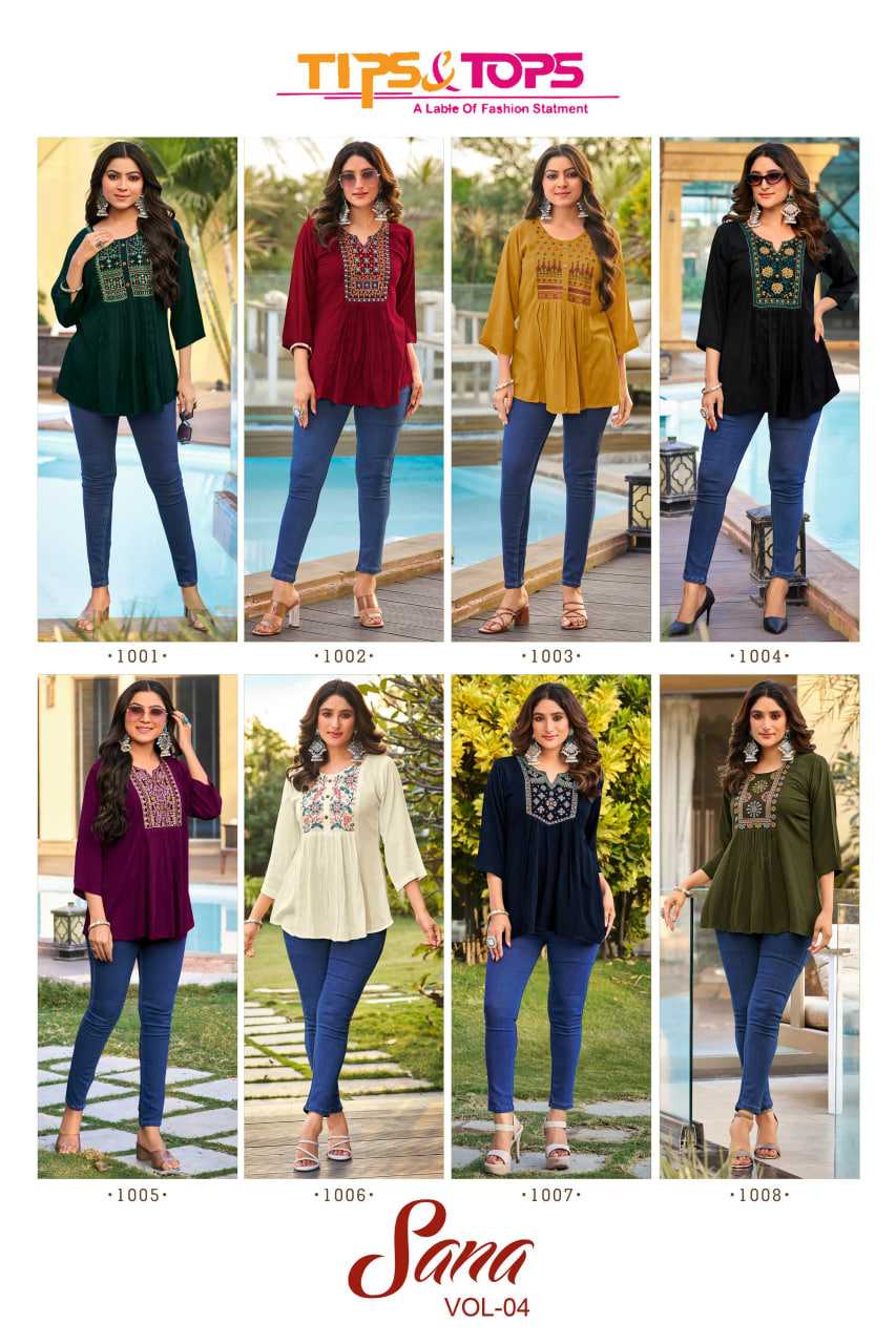 Ynf Rayon RIN190 SANA Vol 04 Setwise Collections Wholesale Kurtis Catalogs Manufacturer