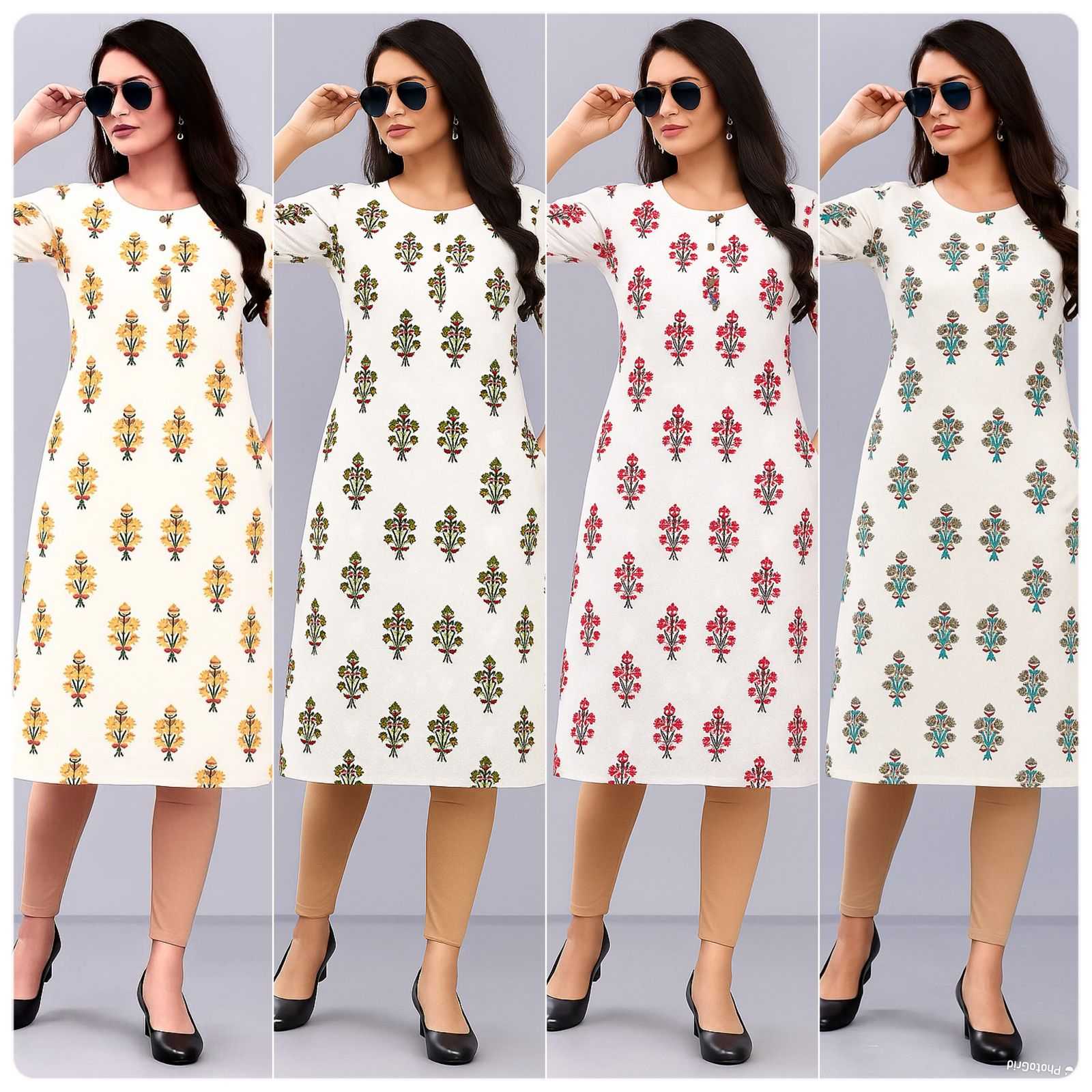 Ynf Rayon RIN190 White Setwise Collections Wholesale Kurtis Catalogs Manufacturer