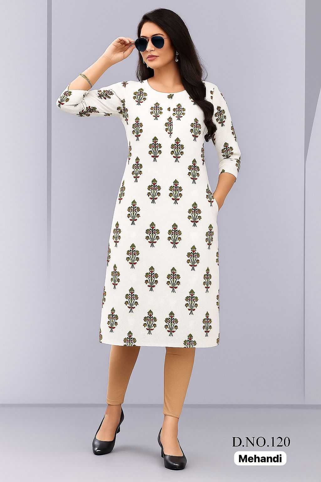Ynf Rayon RIN190 White Setwise Collections Wholesale Kurtis Catalogs Manufacturer