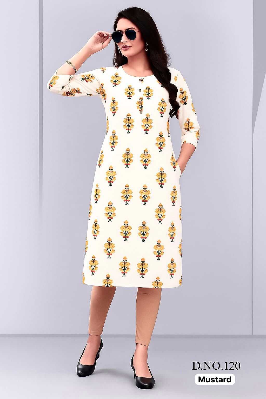 Ynf Rayon RIN190 White Setwise Collections Wholesale Kurtis Catalogs Manufacturer