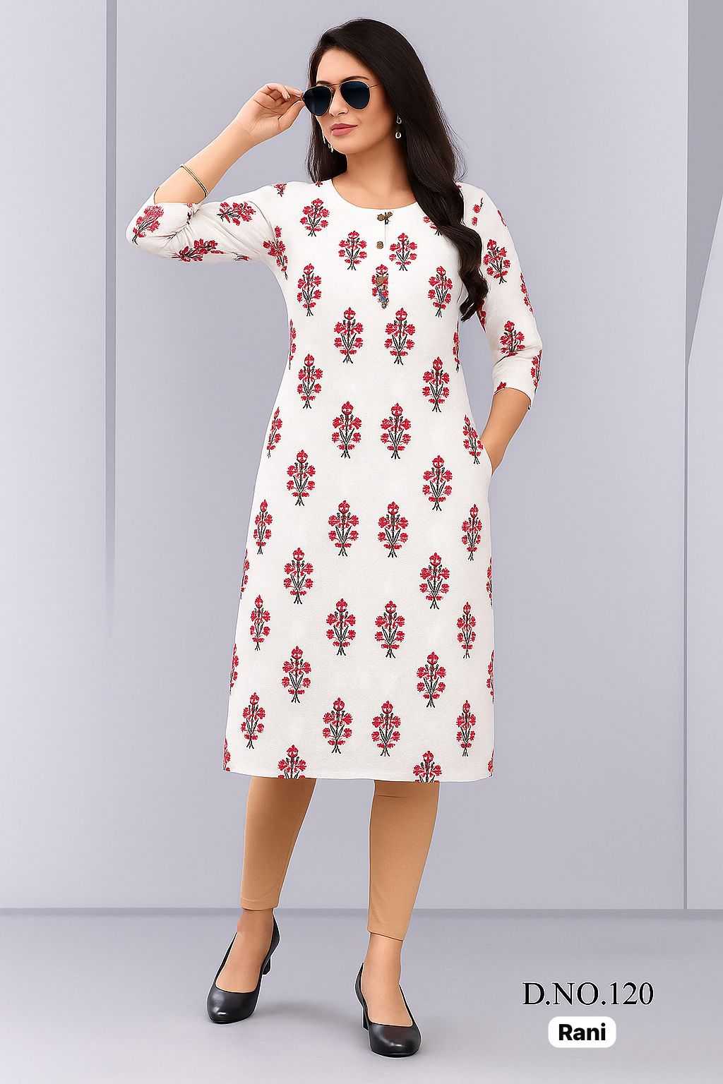 Ynf Rayon RIN190 White Setwise Collections Wholesale Kurtis Catalogs Manufacturer
