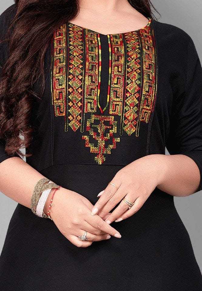Ynf Rayon RIN222 95 Kurti Wholesale Designer Kurtis Rayon Kurtis Embroidered Kurtis Manufacturer