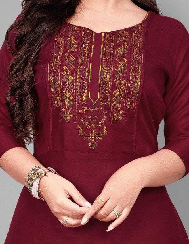 Ynf Rayon RIN222 95 Kurti Wholesale Designer Kurtis Rayon Kurtis Embroidered Kurtis Manufacturer