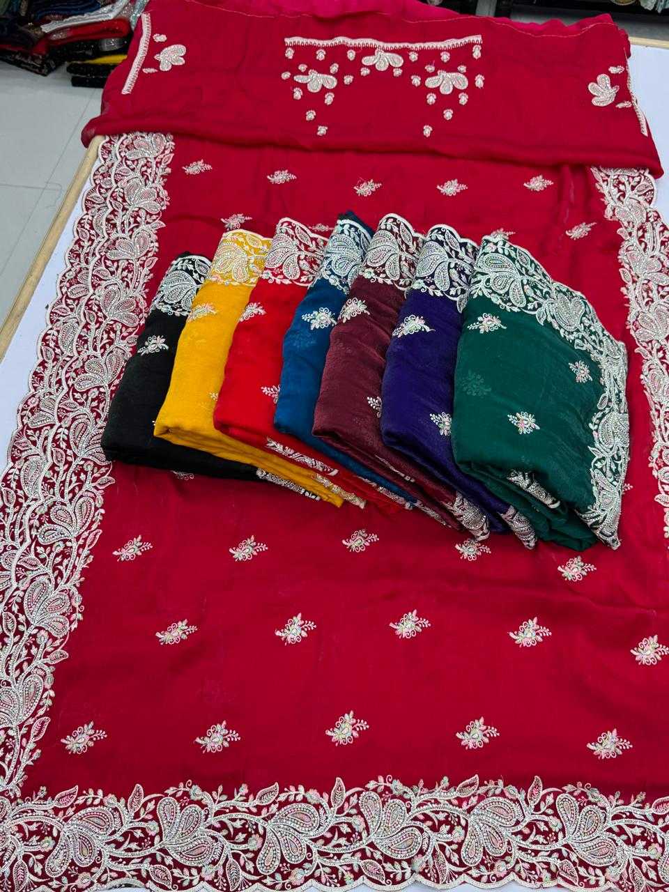 Ynf Satin KESH114 6387 Sarees Wedding Collections Festive Collections Wholesale Embroidered Sarees Zari Border Sarees Satin Sarees Manufacturer