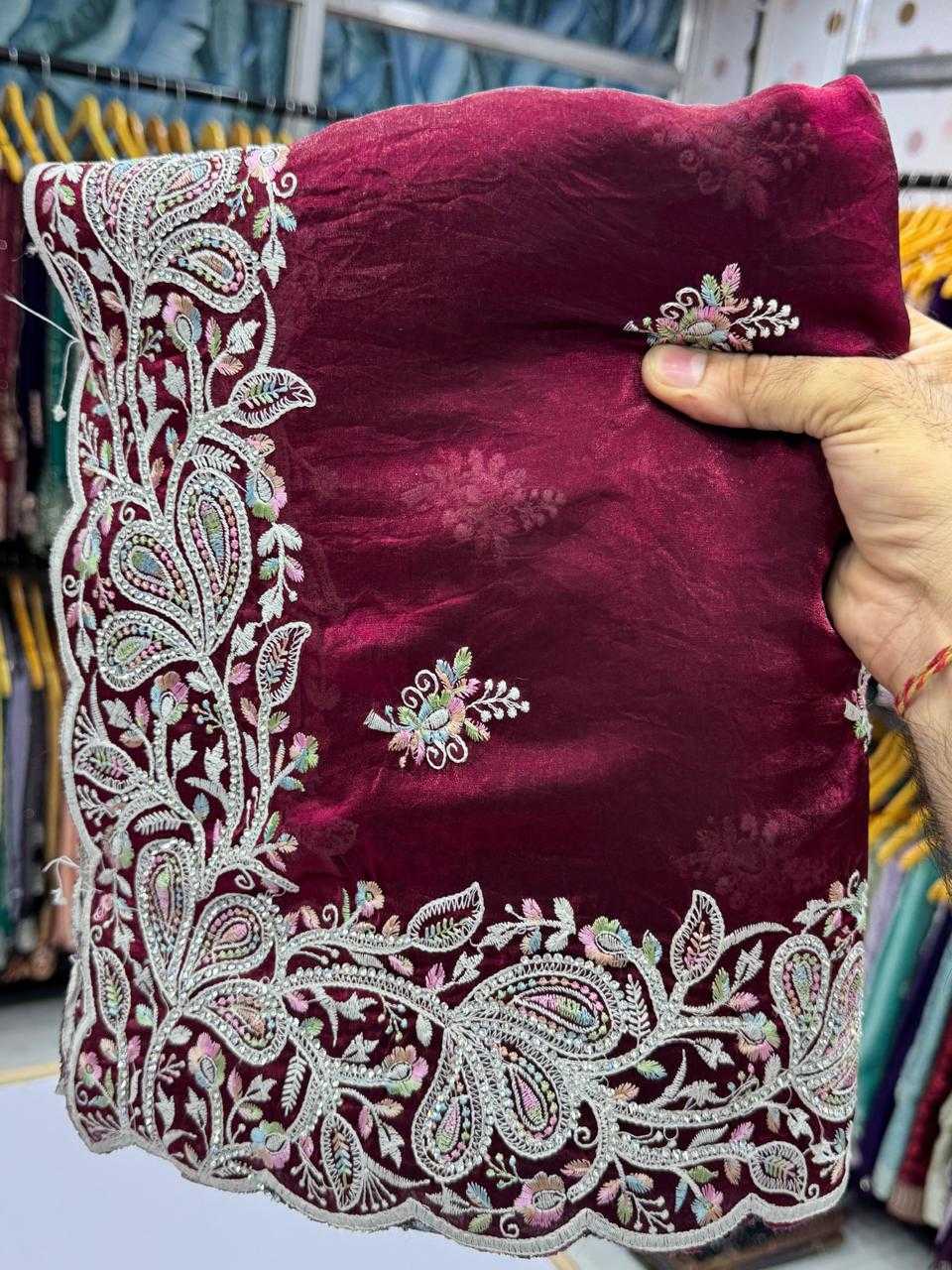 Ynf Satin KESH114 6387 Sarees Wedding Collections Festive Collections Wholesale Embroidered Sarees Zari Border Sarees Satin Sarees Manufacturer