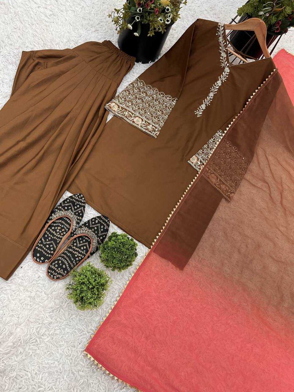 Ynf Satin KESH499 854 Suits & Dresses Wholesale Ladies Suits Palazzo Suit Silk Suits Manufacturer