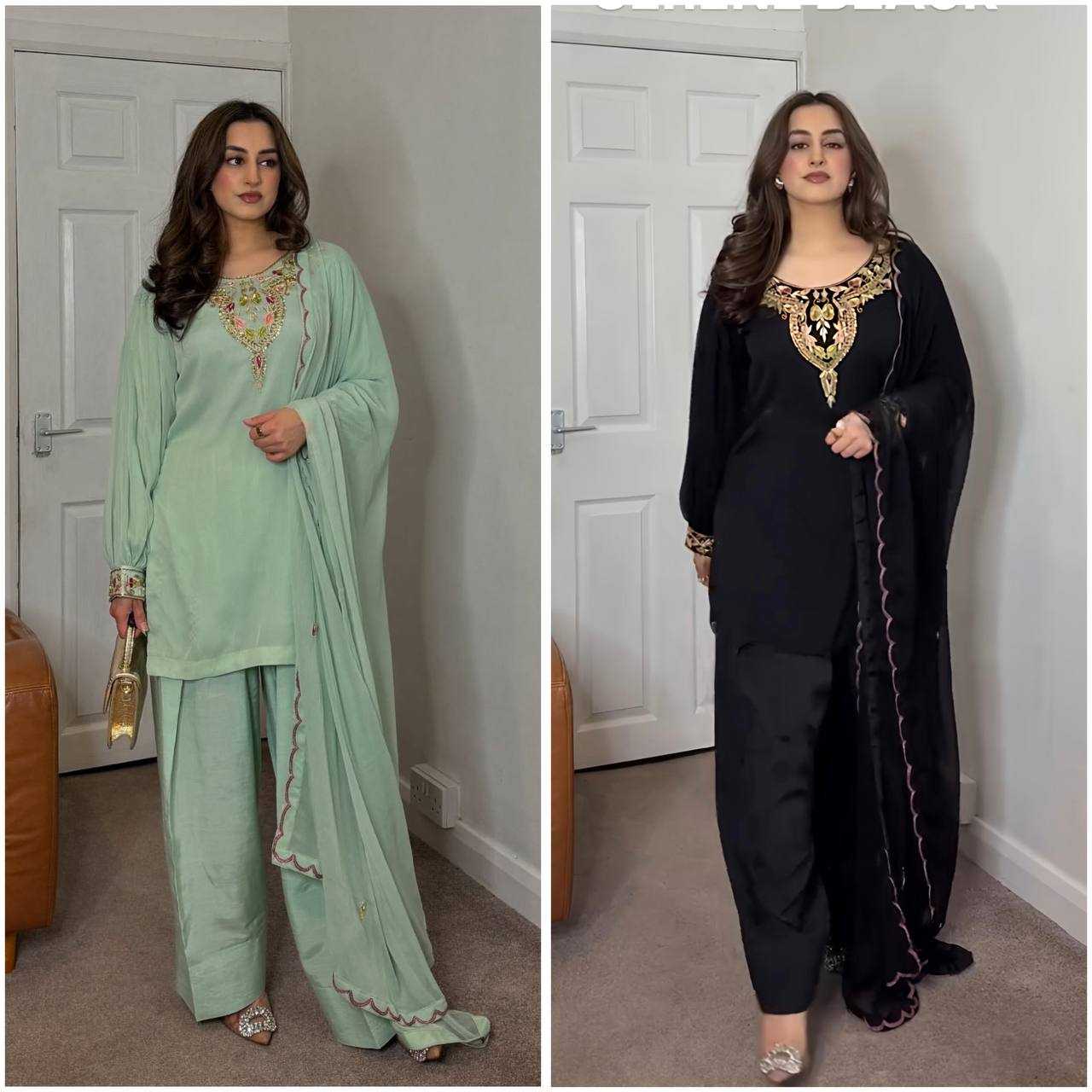 Ynf Satin KESH499 854 Suits & Dresses Wholesale Ladies Suits Palazzo Suit Silk Suits Manufacturer