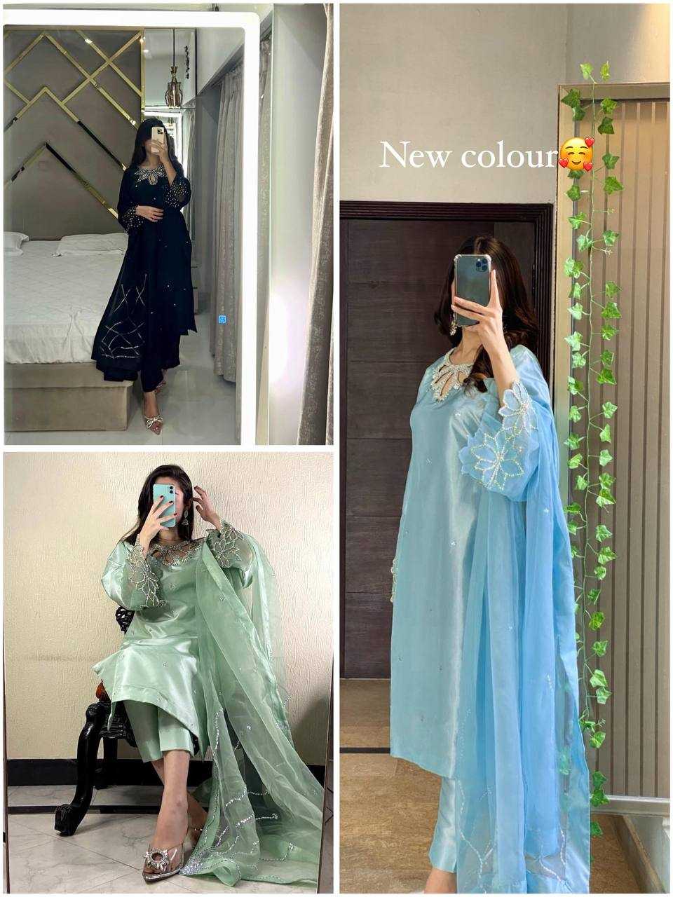 Ynf Satin RIN141 1953 Suits & Dresses Western Wears Festive Collections Wholesale Indo Western Dresses Embroidery Suits Designer Suits Manufacturer
