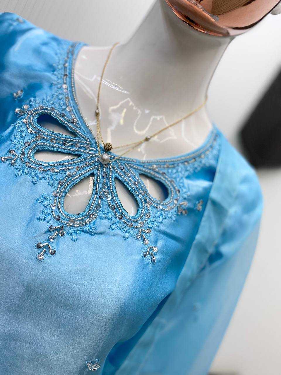 Ynf Satin RIN141 1953 Suits & Dresses Western Wears Festive Collections Wholesale Indo Western Dresses Embroidery Suits Designer Suits Manufacturer