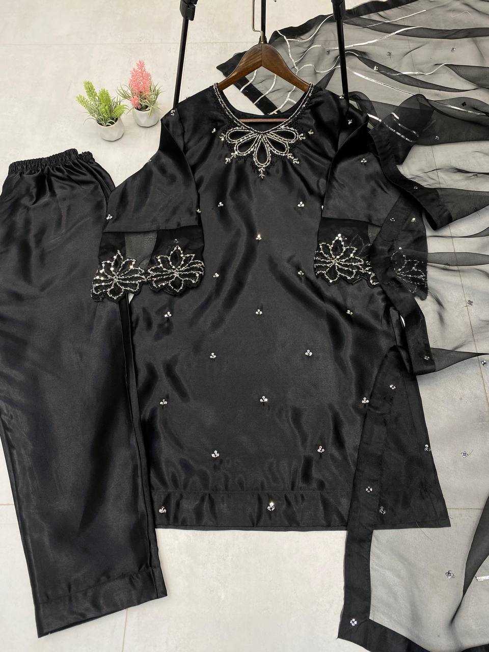 Ynf Satin RIN141 1953 Suits & Dresses Western Wears Festive Collections Wholesale Indo Western Dresses Embroidery Suits Designer Suits Manufacturer