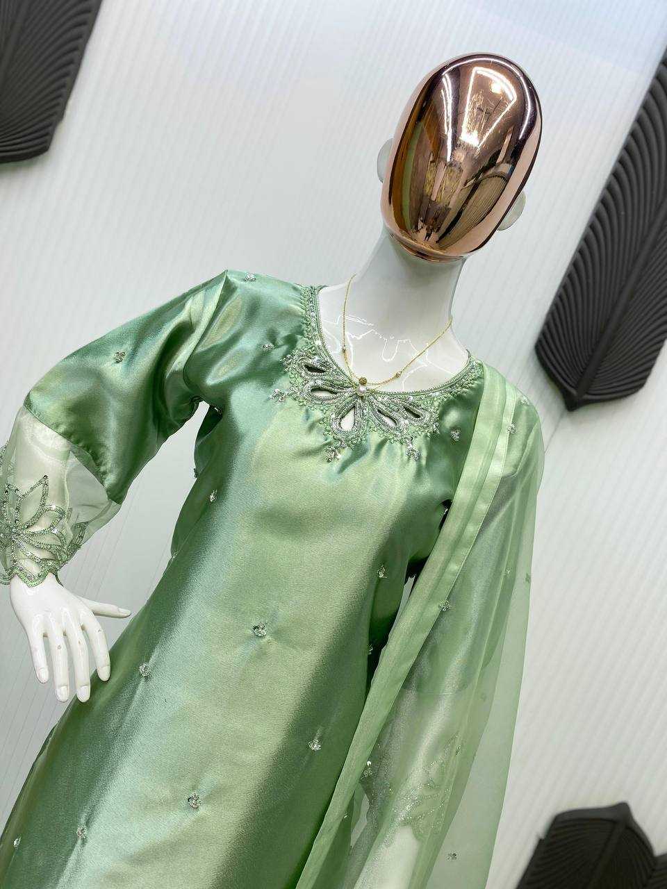 Ynf Satin RIN141 1953 Suits & Dresses Western Wears Festive Collections Wholesale Indo Western Dresses Embroidery Suits Designer Suits Manufacturer