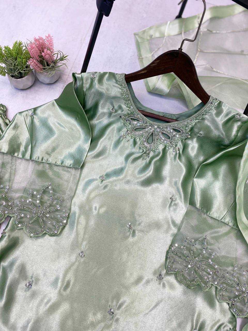 Ynf Satin RIN141 1953 Suits & Dresses Western Wears Festive Collections Wholesale Indo Western Dresses Embroidery Suits Designer Suits Manufacturer