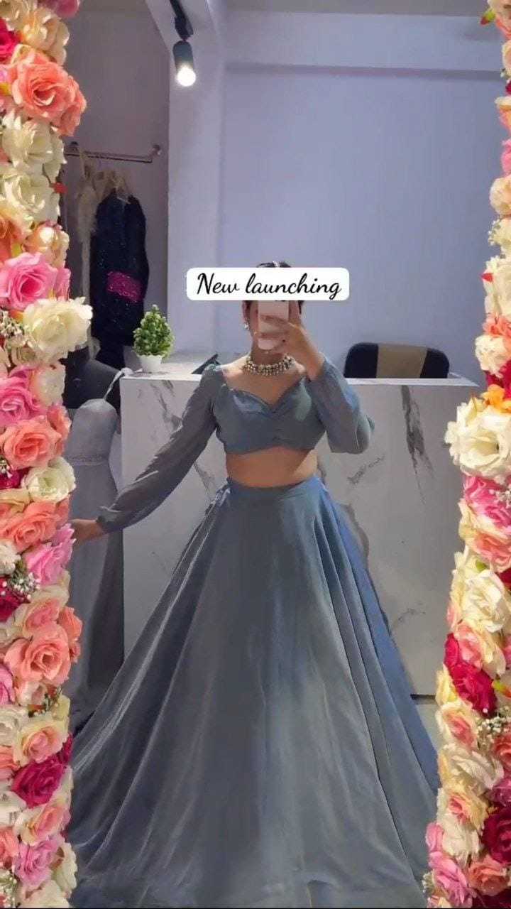 Ynf Satin RIN157 5254 Lehengas Festive Collections Plus Size Collections Wholesale Designer Lehenga Satin Lehenga Onam Collections Manufacturer