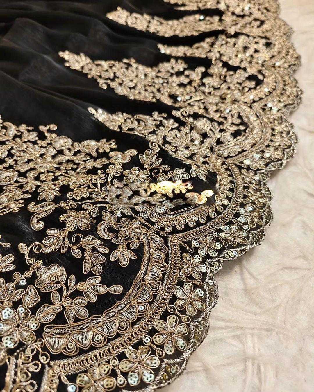 Ynf Satin RIN164 Woww Sarees Wedding Collections Festive Collections Wholesale Organza Sarees Sequence Sarees Black Sarees Manufacturer