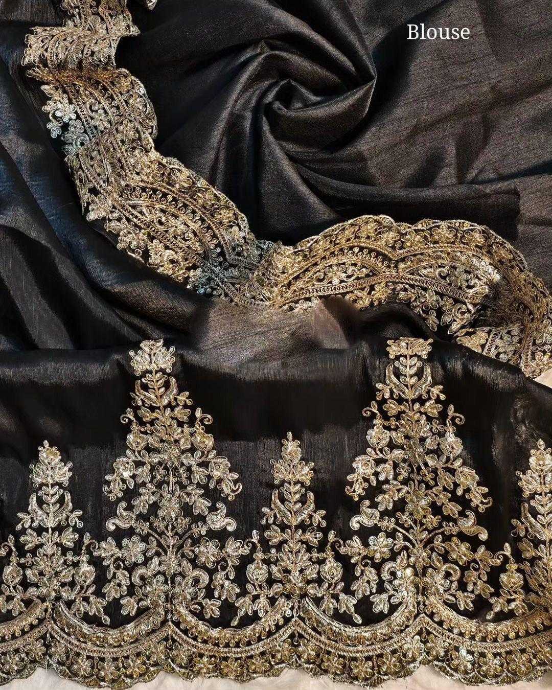 Ynf Satin RIN164 Woww Sarees Wedding Collections Festive Collections Wholesale Organza Sarees Sequence Sarees Black Sarees Manufacturer